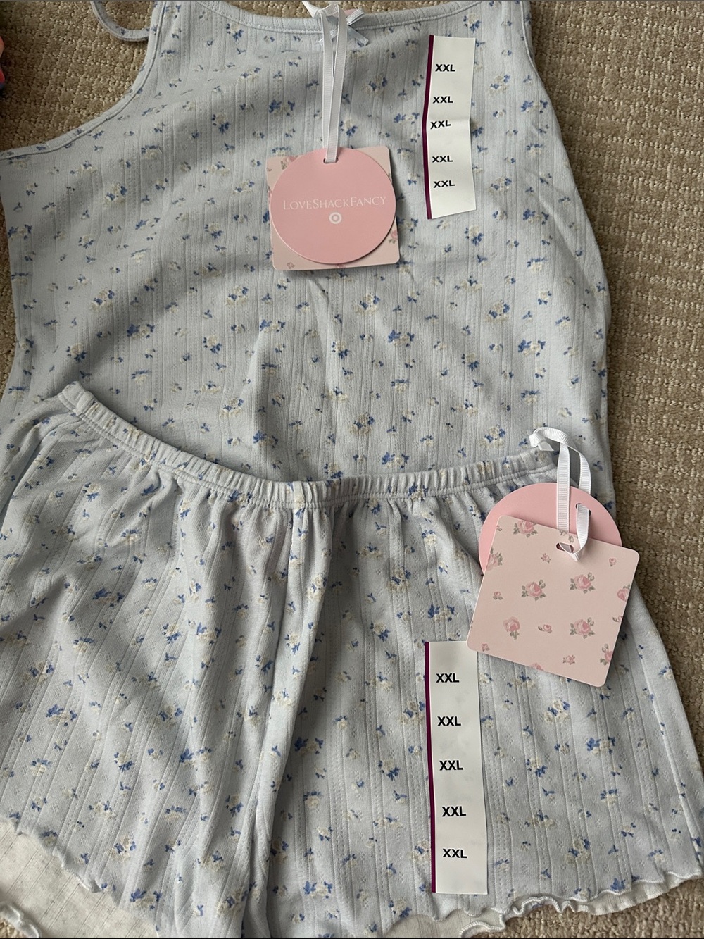 LoveShackFancy cami and shorts set